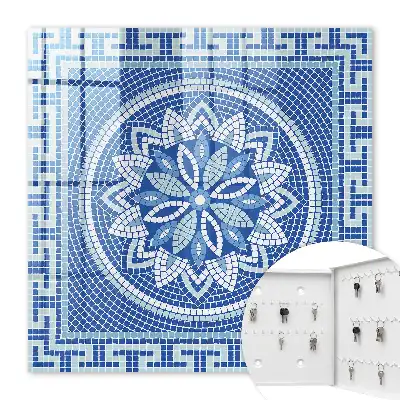Blaues Mosaik mit Blumenmuster
