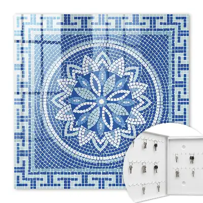 Blaues Mosaik mit Blumenmuster