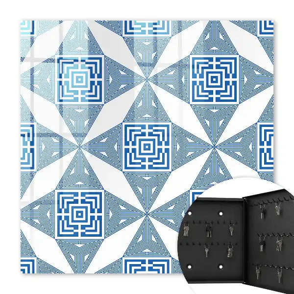 Geometrisches Muster in Blau mit Quadraten