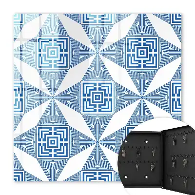 Geometrisches Muster in Blau mit Quadraten