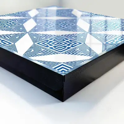 Geometrisches Muster in Blau mit Quadraten