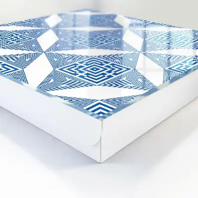 Geometrisches Muster in Blau mit Quadraten