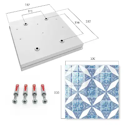 Geometrisches Muster in Blau mit Quadraten