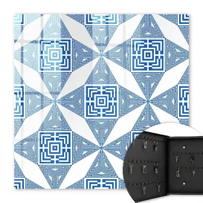 Geometrisches Muster in Blau mit Quadraten