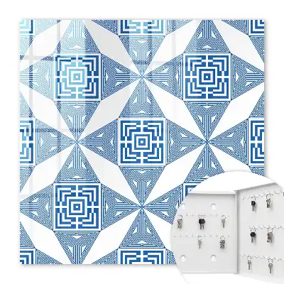Geometrisches Muster in Blau mit Quadraten