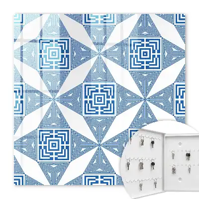 Geometrisches Muster in Blau mit Quadraten