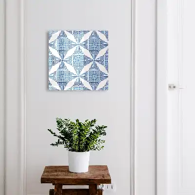 Geometrisches Muster in Blau mit Quadraten