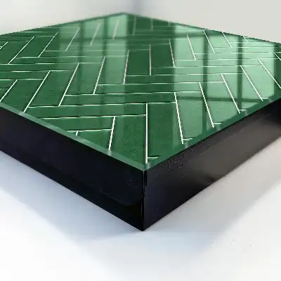 Das grüne Fischgrätmuster eines eleganten Raumes