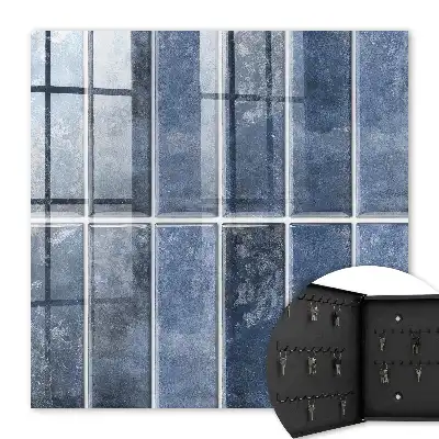 Blaue Fliesen mit geometrischem Muster