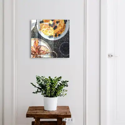 Hausgemachtes Frühstück mit Speck vom Holzfeuer