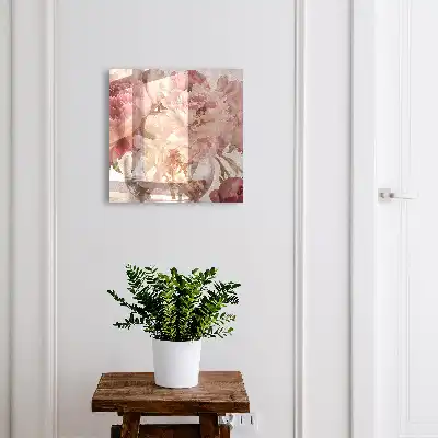 Romantische Blumen in einer durchsichtigen Vase