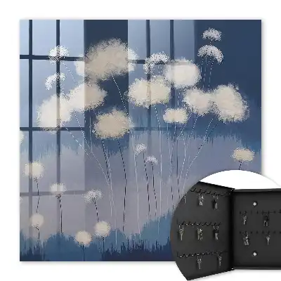Löwenzahn der blauen Landschaft