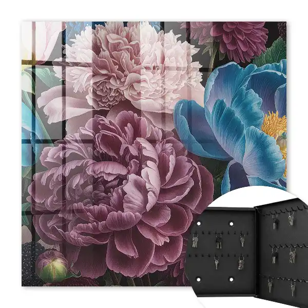Bunte Blumen auf schwarzem Hintergrund