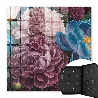 Bunte Blumen auf schwarzem Hintergrund