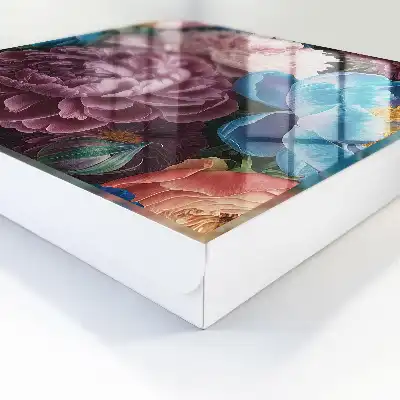 Bunte Blumen auf schwarzem Hintergrund