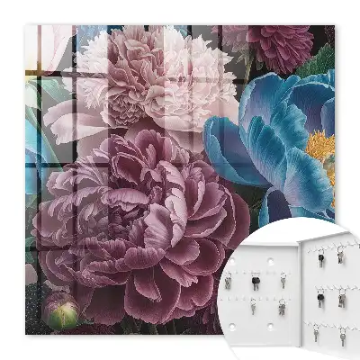 Bunte Blumen auf schwarzem Hintergrund