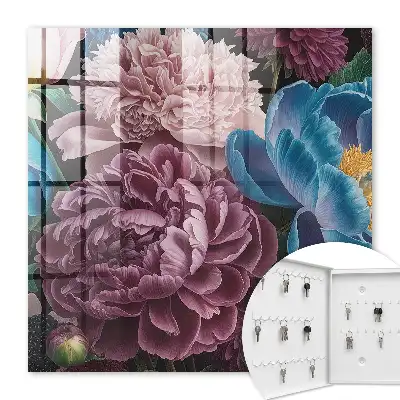 Bunte Blumen auf schwarzem Hintergrund