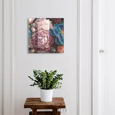 Bunte Blumen auf schwarzem Hintergrund