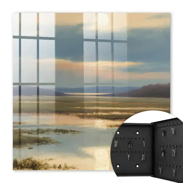 Eine friedliche Landschaft mit einem warmen Horizont