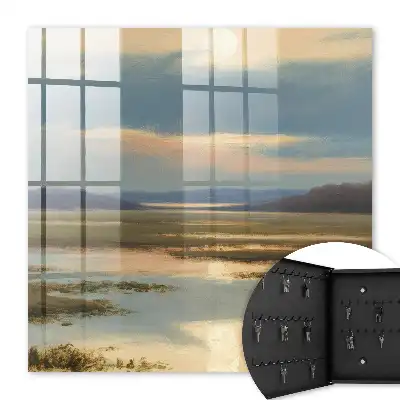 Eine friedliche Landschaft mit einem warmen Horizont