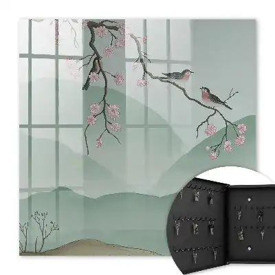 friedlicher Hintergrund mit Vögeln und Blumen