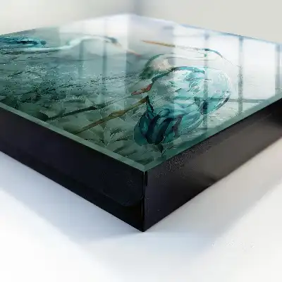 Aquarellreiher, umgeben von Grün