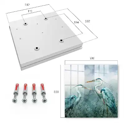 Aquarellreiher, umgeben von Grün