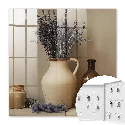 Lavendelfarbene Vase in Creme