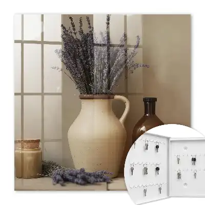 Lavendelfarbene Vase in Creme