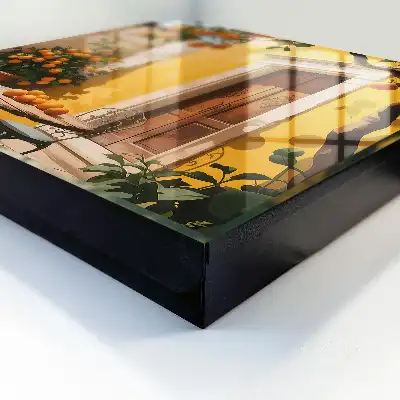 Orangerote Metall-Terrassengarnitur mit Stühlen