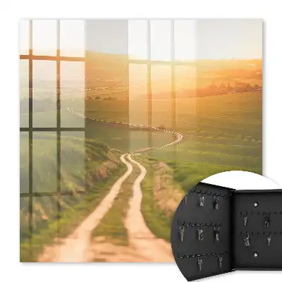 Eine malerische Landschaft mit grünen Feldern