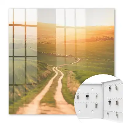 Eine malerische Landschaft mit grünen Feldern