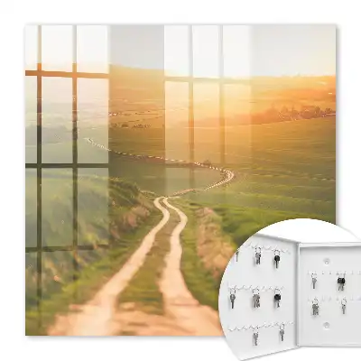 Eine malerische Landschaft mit grünen Feldern