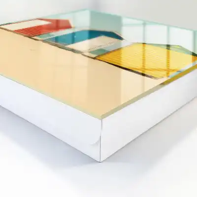 Bunte Häuser vor dem Hintergrund des Meeres