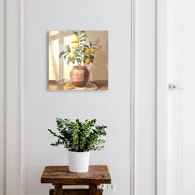 warmer Hintergrund mit Zitronenbaum