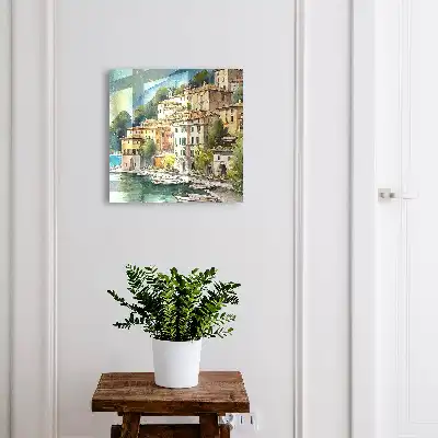 Italienische Landschaft unter den Bergen