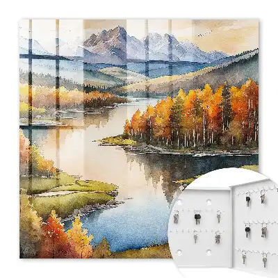 Herbstliche Berge mit Wald