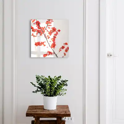 Rote Beeren vor hellem Hintergrund
