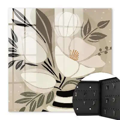 Floraler Minimalismus in Beige und Schwarz