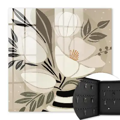 Floraler Minimalismus in Beige und Schwarz