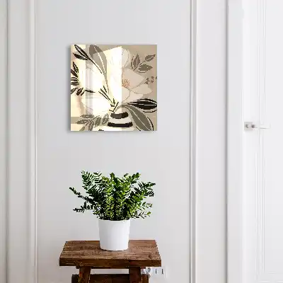 Floraler Minimalismus in Beige und Schwarz