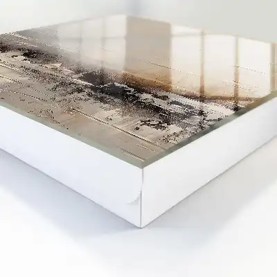Abstrakte Landschaftsmalerei mit horizontalen Linien