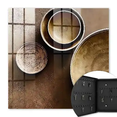 Set mit braunem, strukturiertem Hintergrund