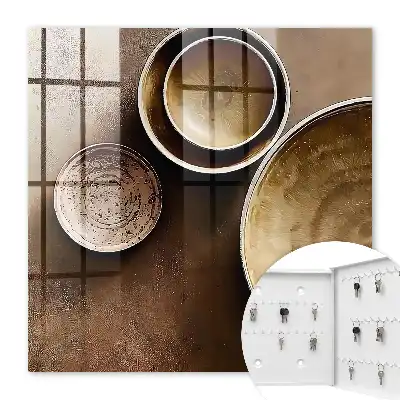 Set mit braunem, strukturiertem Hintergrund