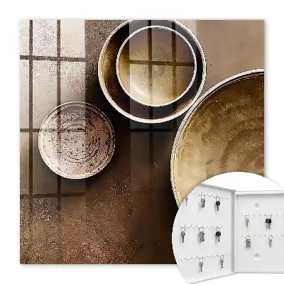Set mit braunem, strukturiertem Hintergrund