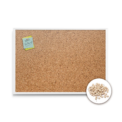 Korktafel für die Wand in weißem Rahmen 100x70