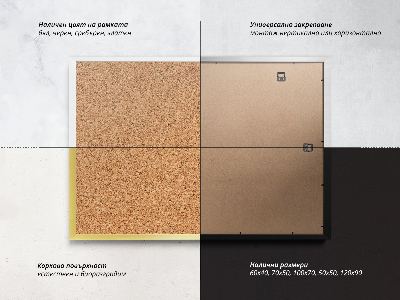 Korktafel für die Wand in weißem Rahmen 100x70