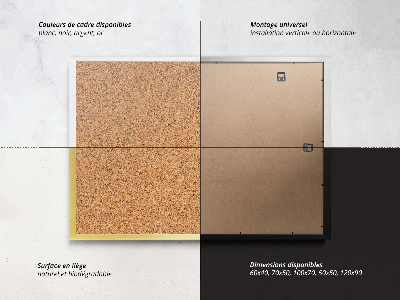 Korktafel für die Wand in weißem Rahmen 100x70