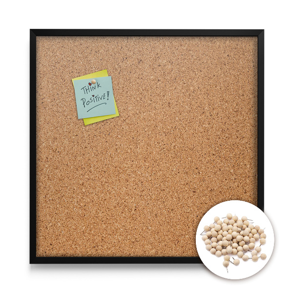 Pinnwand mit schwarzem Rahmen 50x50