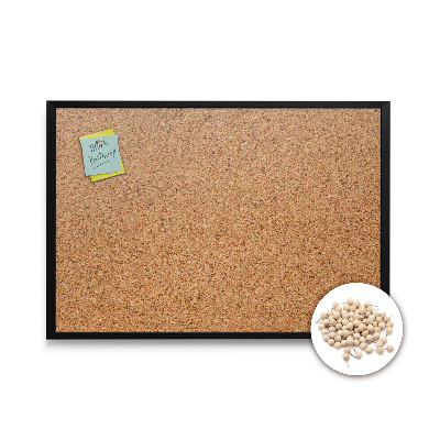 Pinnwand Kork mit schwarzem Rahmen 60x40